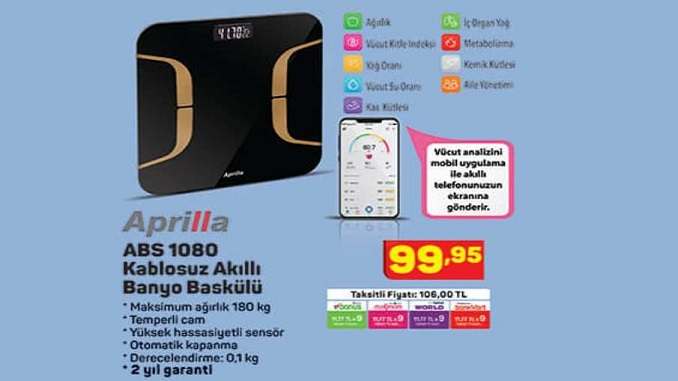 A101 Aprilla ABS 1080 Kablosuz Akıllı Banyo Baskülü Yorumları ve Özellikleri