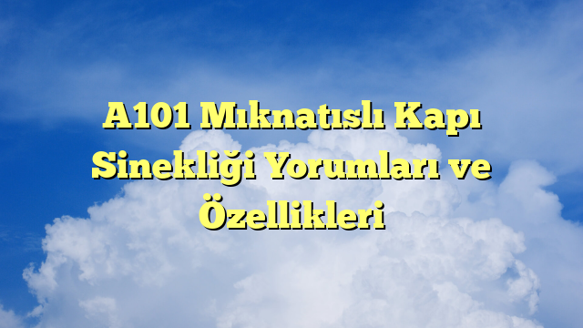 A101 Mıknatıslı Kapı Sinekliği Yorumları ve Özellikleri