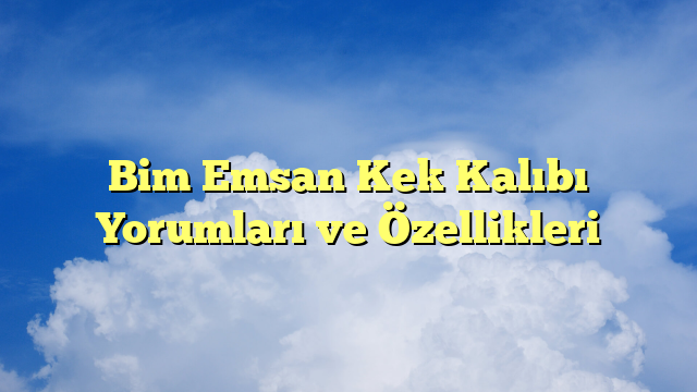 Bim Emsan Kek Kalıbı Yorumları ve Özellikleri